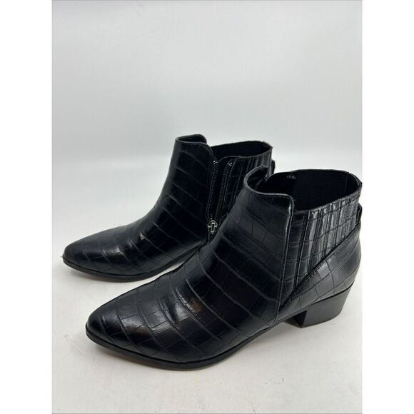 Unisa Boots Womens 7.5 M Unpesa Ankle Bootie Blue Casual Comfort Block Heels Zip - Picture 3 of 9